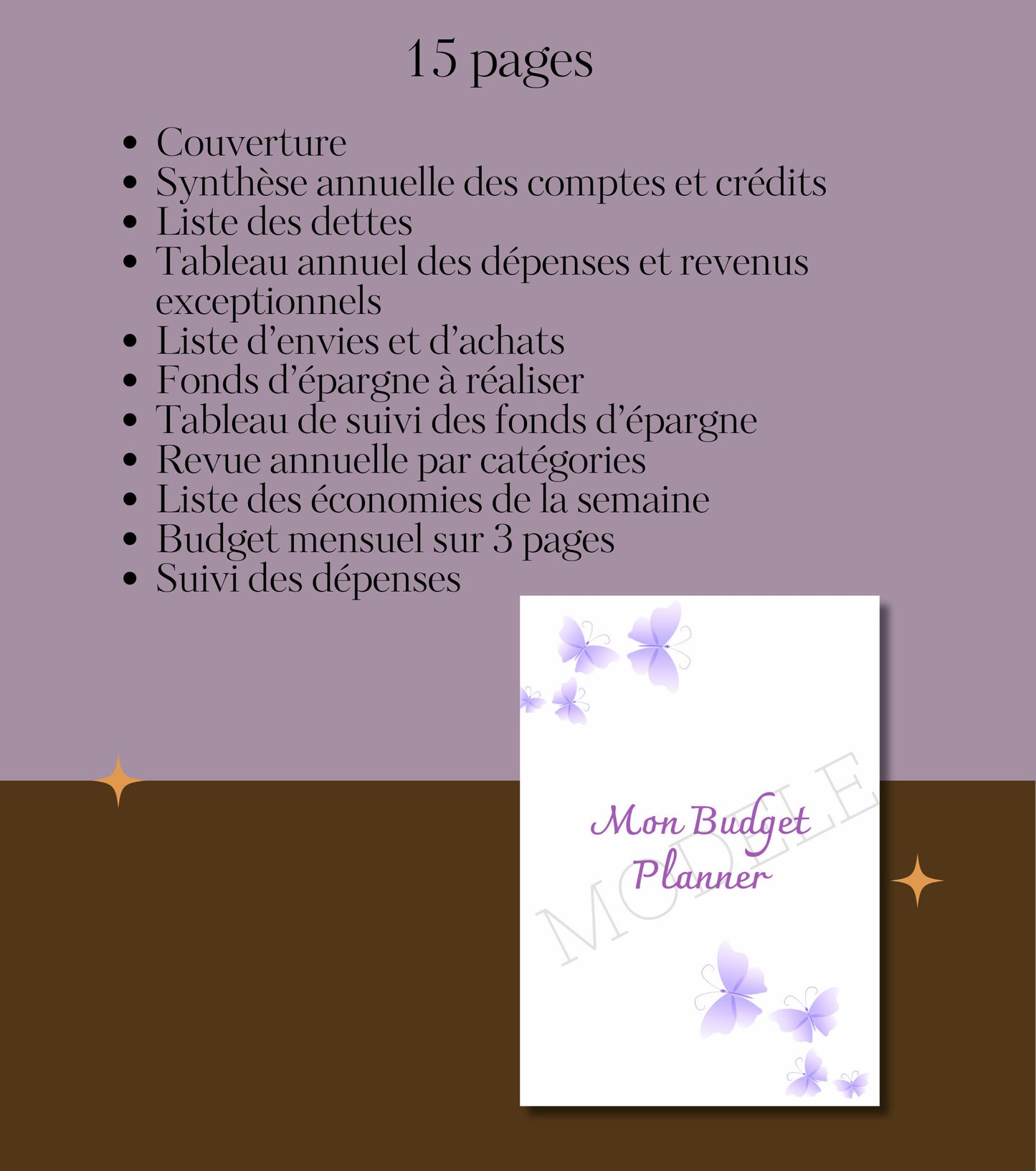 Budget Planner Format A4 à imprimer Papillons