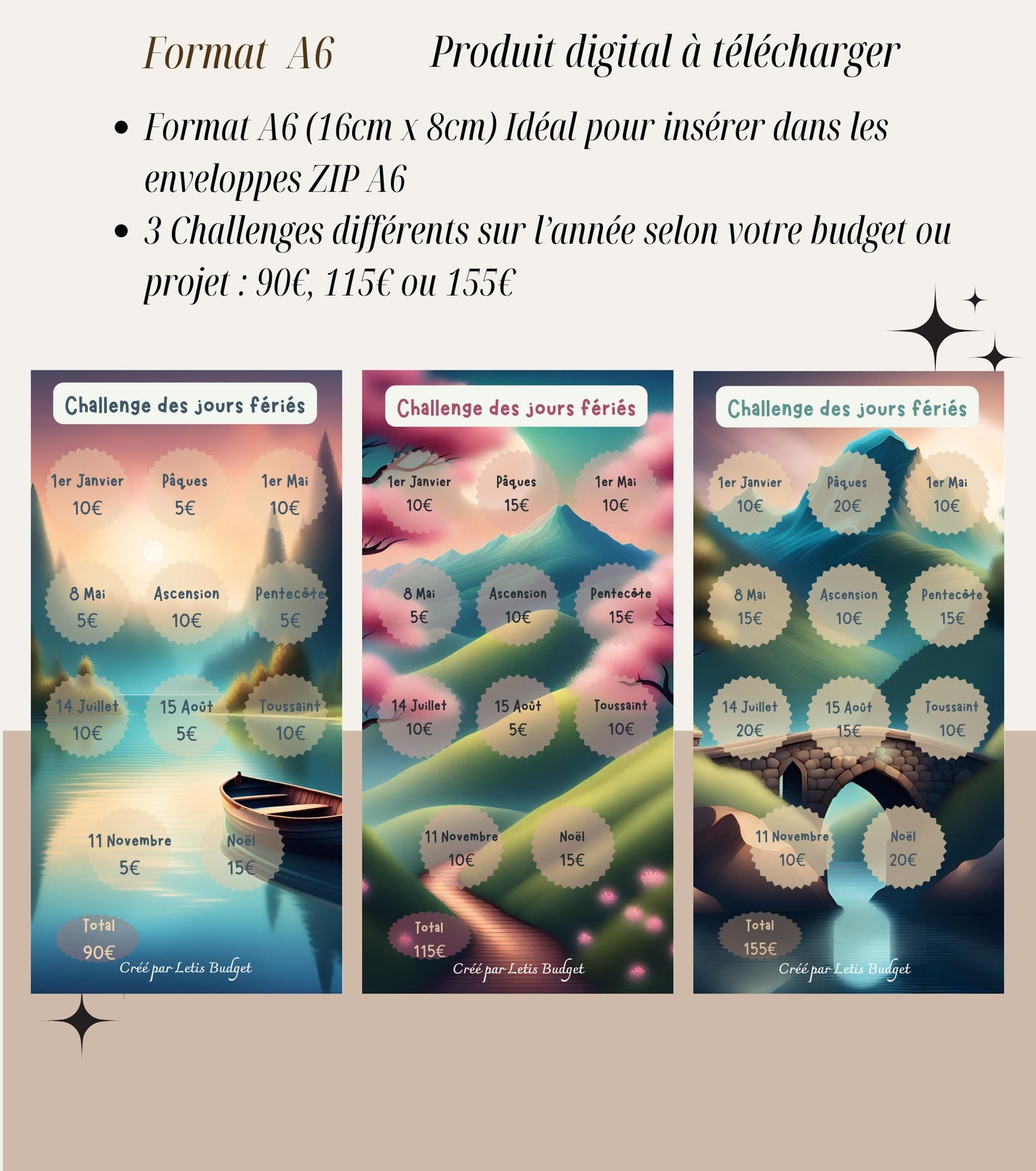 Challenge des Jours Fériés Format A6 à télécharger