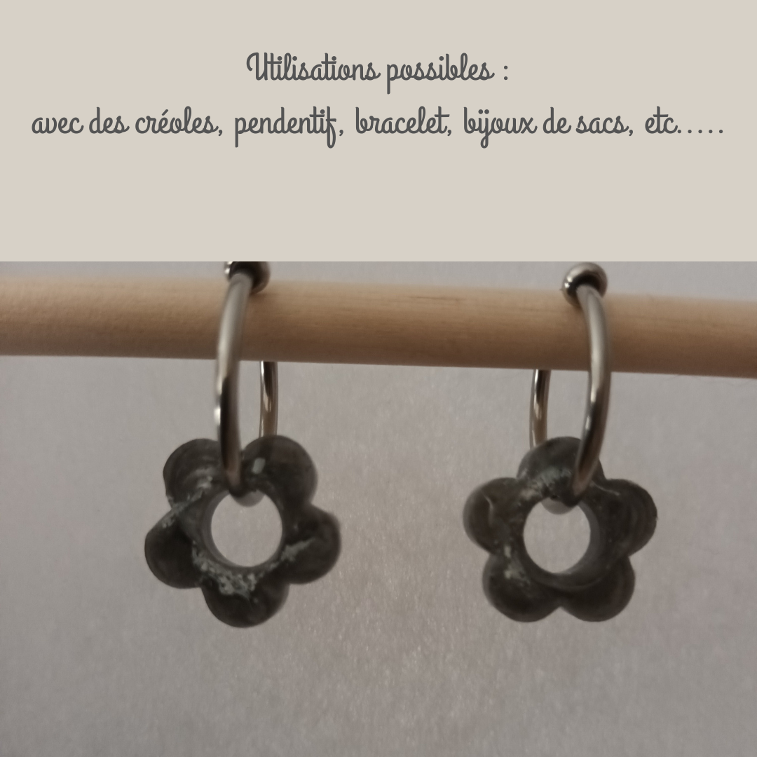 lot de 2 Pampilles en résine noire – Collection Nocturne Lunaire