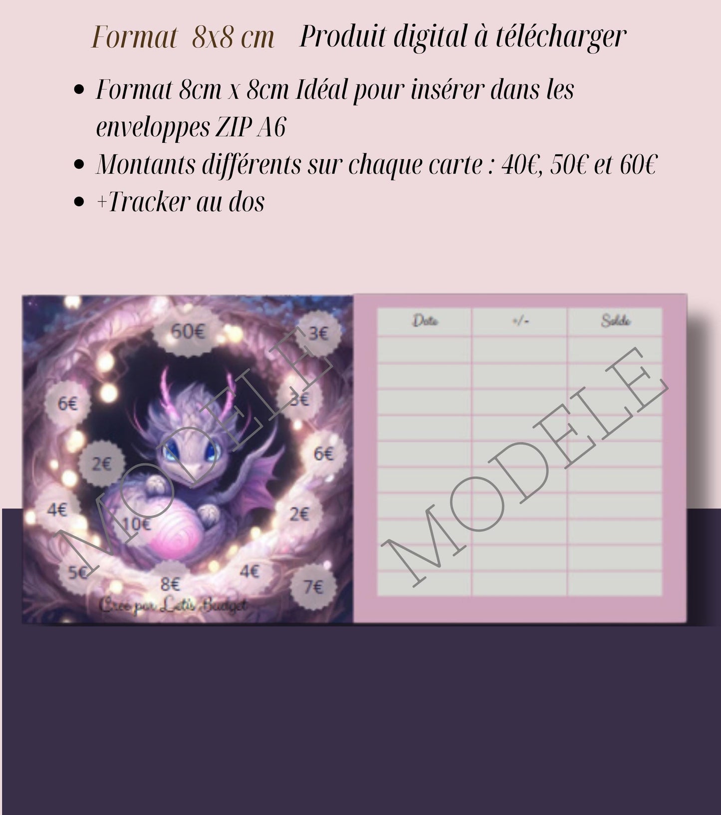 Lot de 3 Défis Budget | Thème Dragonnet | Système des Enveloppes ou Budget Base Zéro