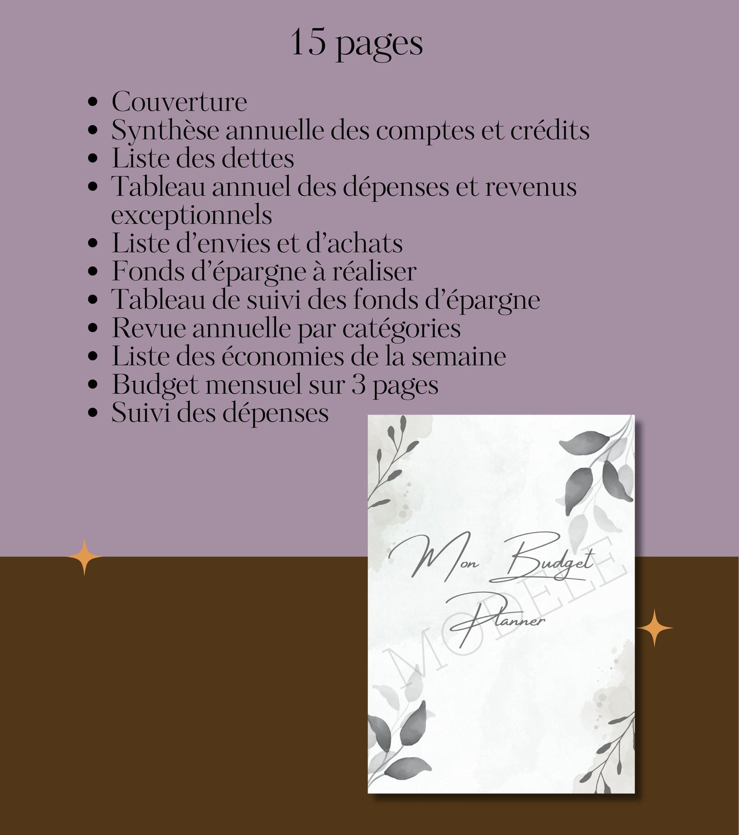 Budget Planner non daté à imprimer Format A5 Feuilles