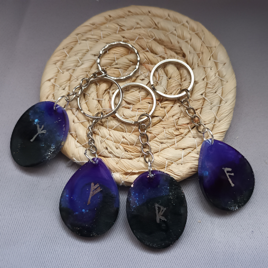 Porte-Clés Talisman – Rune Gravée – Résine Mystique