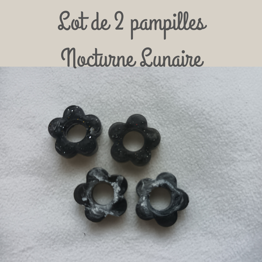 lot de 2 Pampilles en résine noire –  Collection Nocturne Lunaire