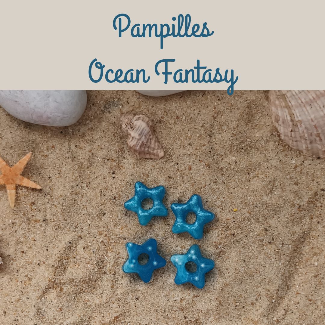 lot de 2 Pampilles Ocean Fantasy – Duo bleu & blanc nacré, perles