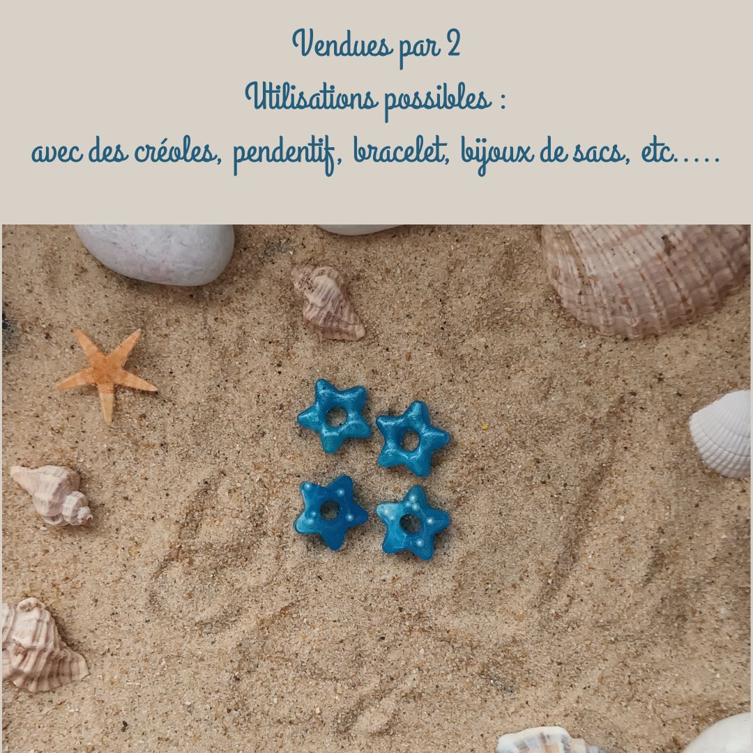 lot de 2 Pampilles Ocean Fantasy – Duo bleu & blanc nacré, perles