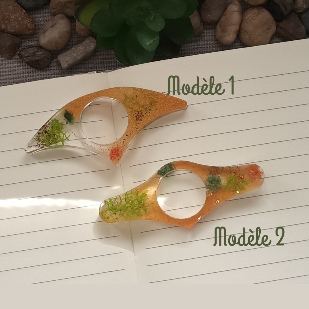 Bague de lecture en résine Nature Morte – décor automnal et végétal