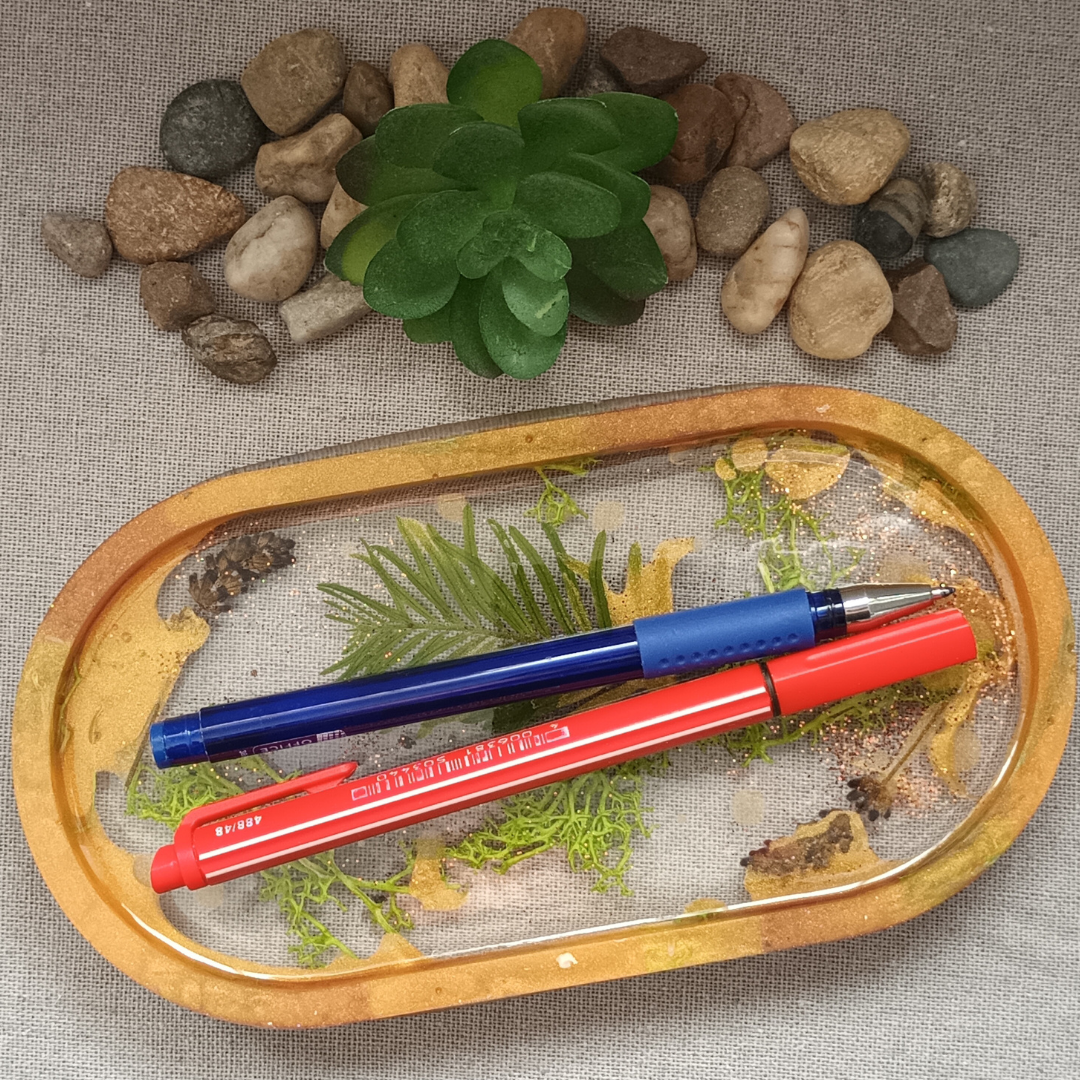 Plateau vide-poche en résine – Nature Morte, ambiance automnale