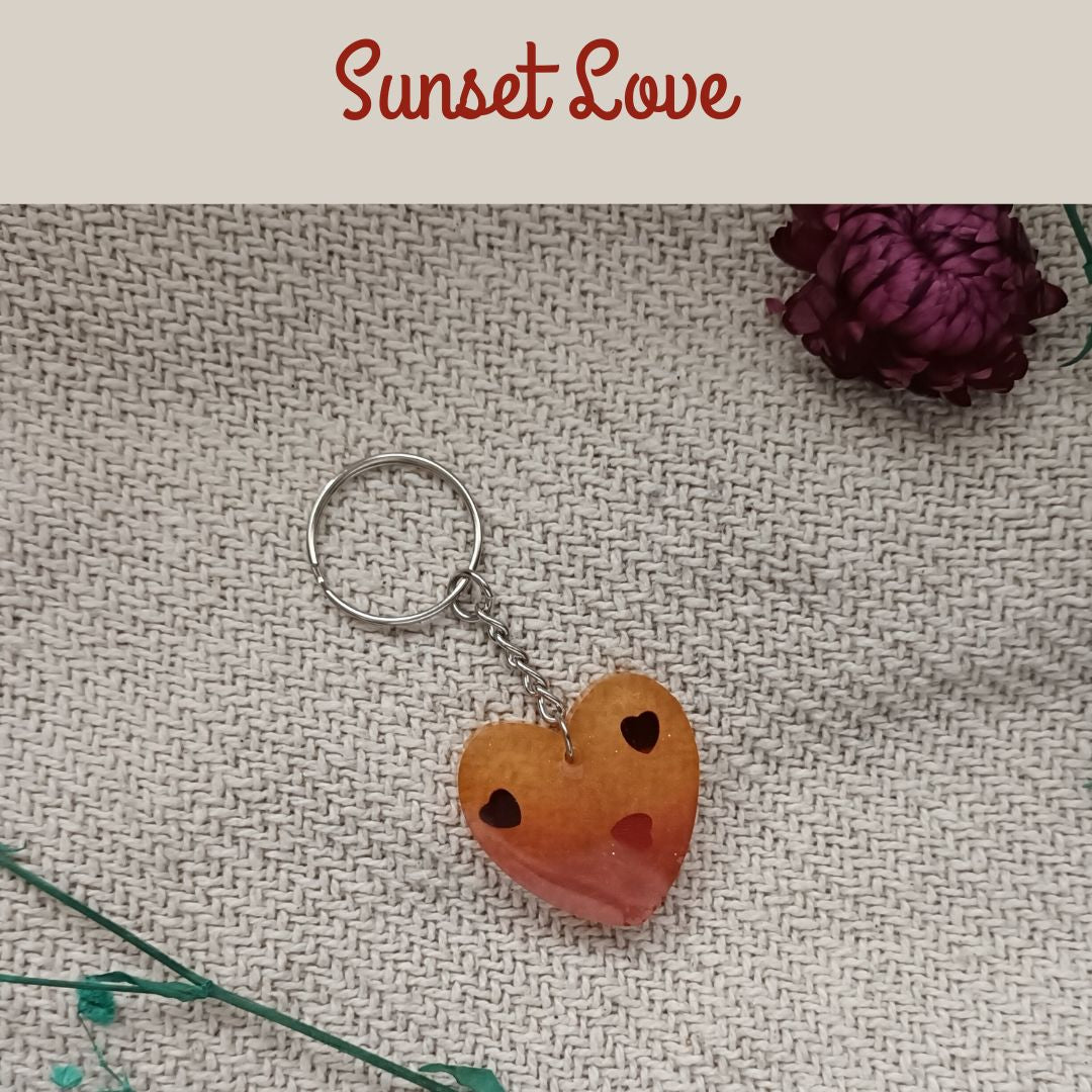 Porte-clés en résine – Été Pep’s – Modèles Sunset Love, Coco Breeze, Acaï Dream – Cadeau été femme