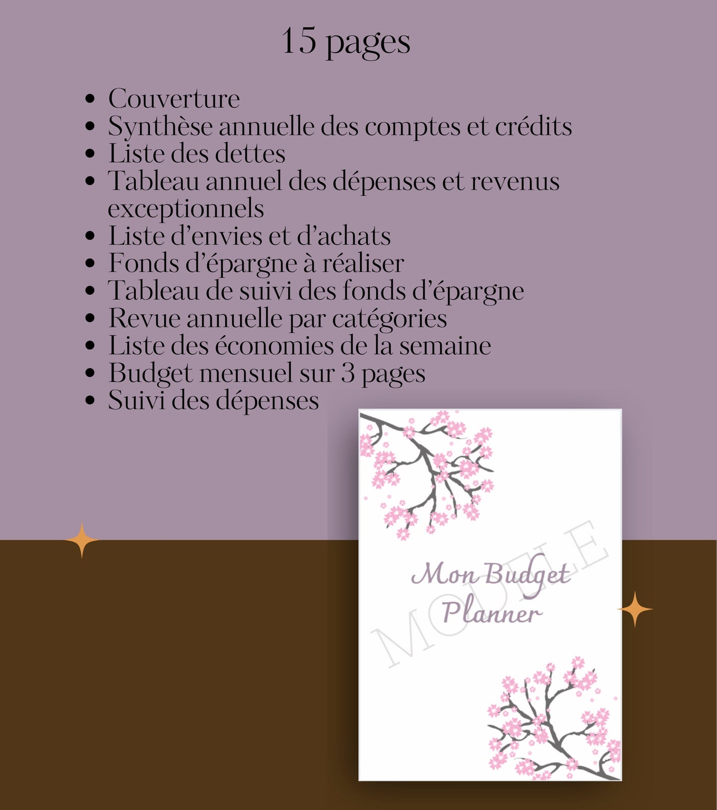 Budget Planner à imprimer non daté Format A4 Sakura