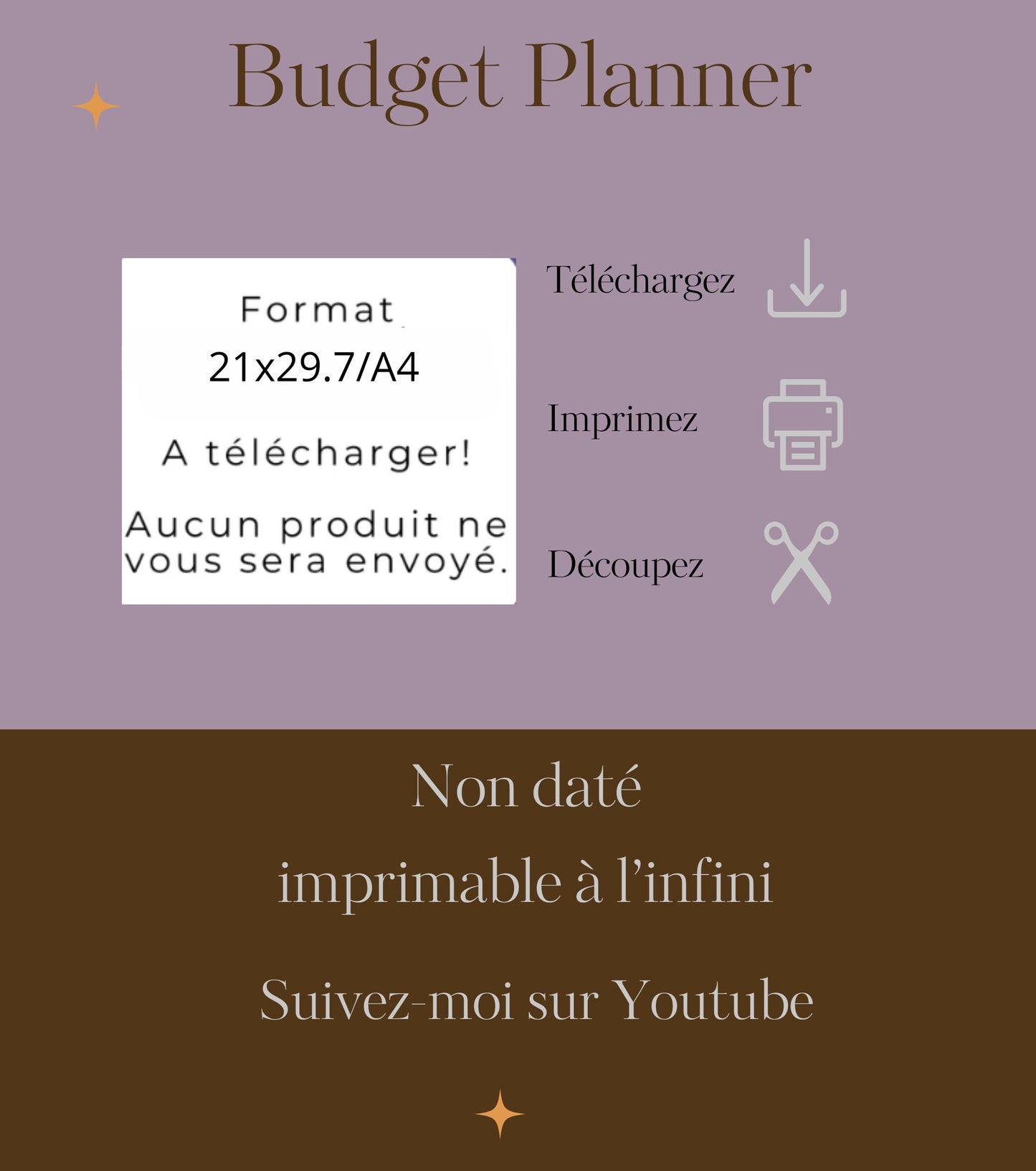 Budget Planner à imprimer non daté Format A4 Sakura