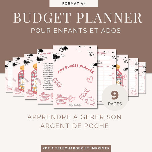 Planner pour Argent de Poche Enfants et Adolescents Format A5 en français