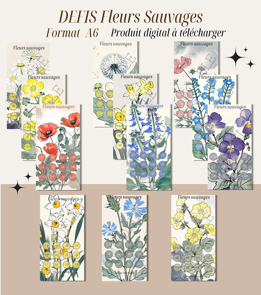 Défis Fleurs Sauvages petit Budget A6 à imprimer